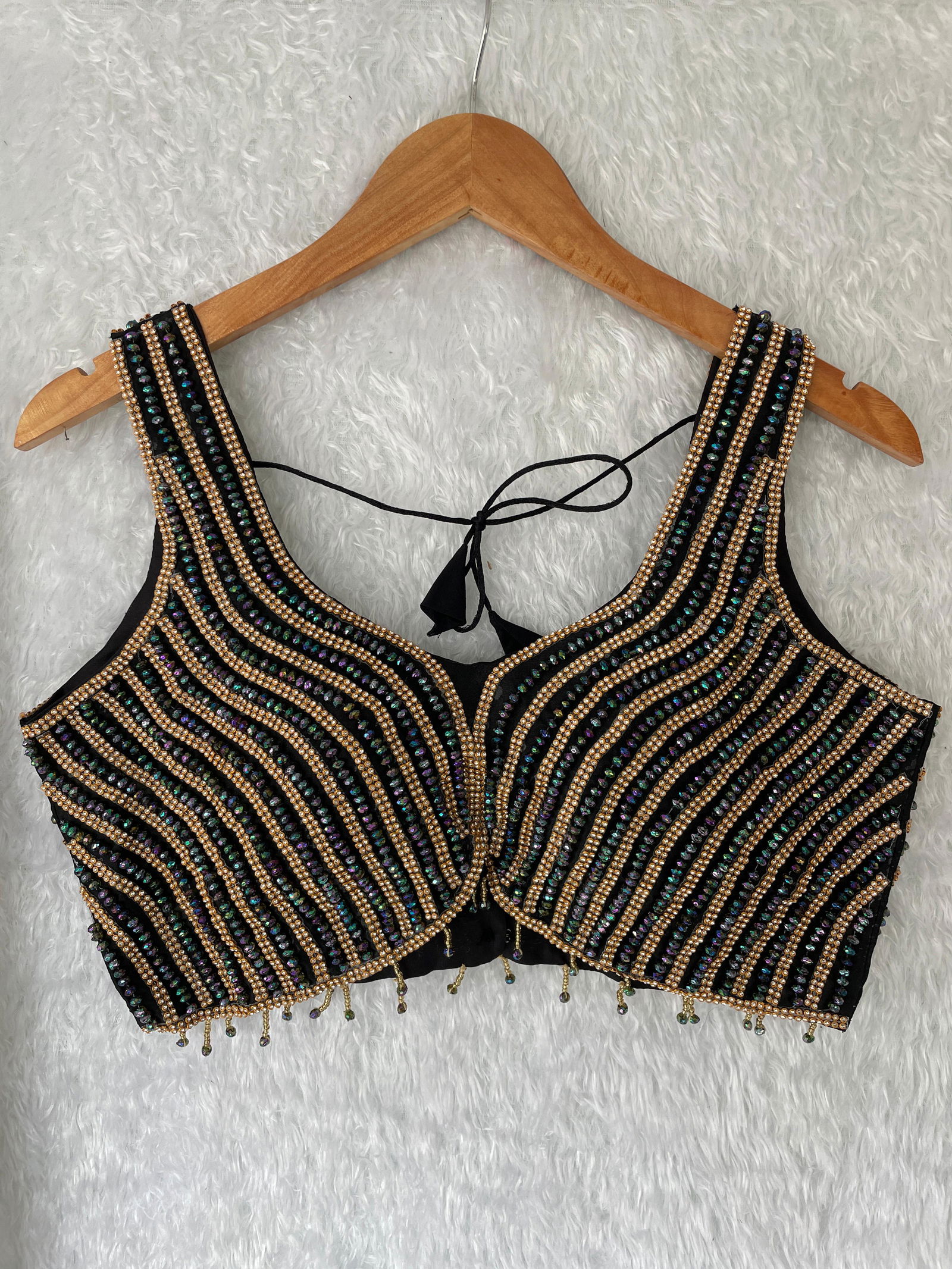 Ruhi Pearl Real Moti Crystal Handmade Party Wear Blouse Manufacturers
